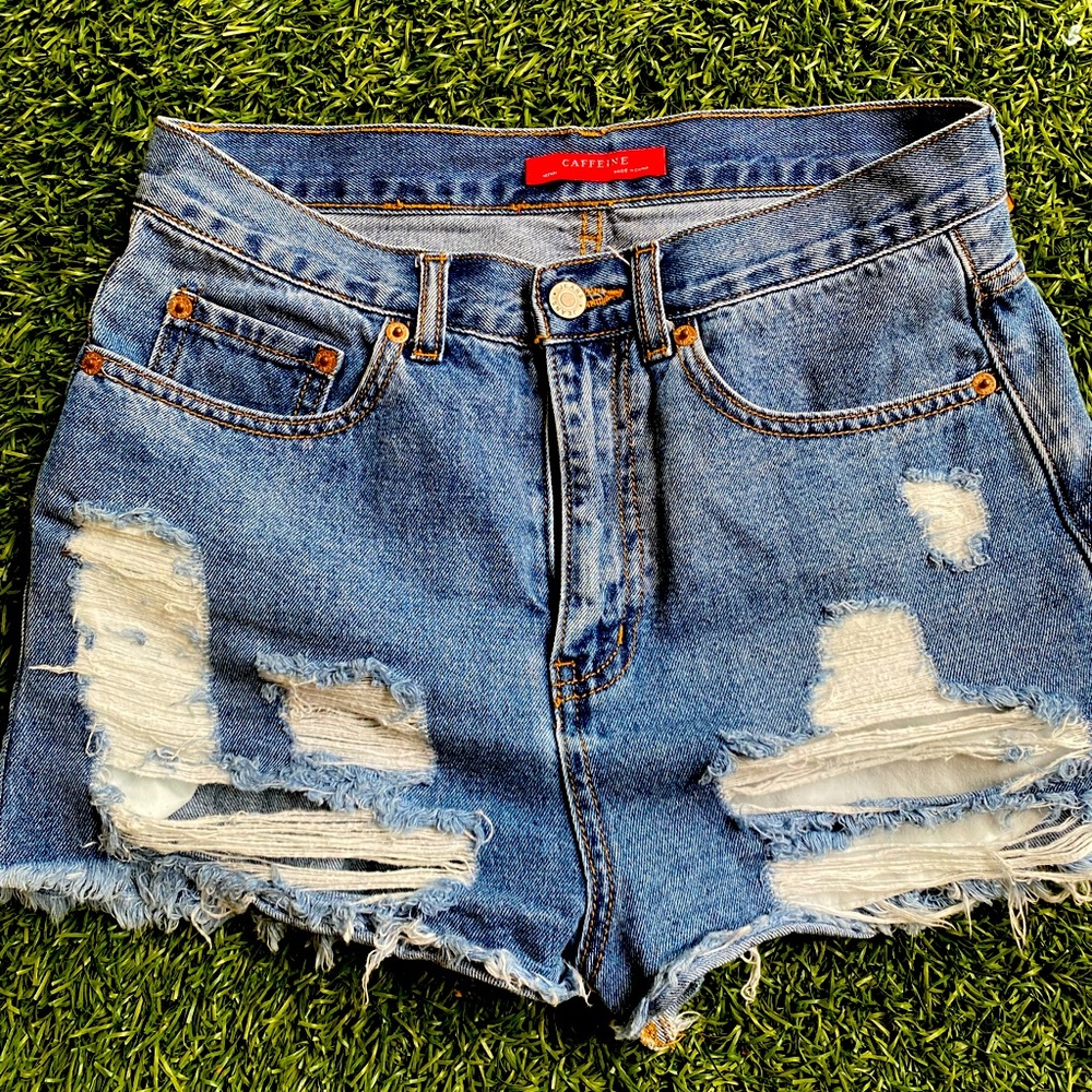 Women’s High Waist Distressed Denim Shorts